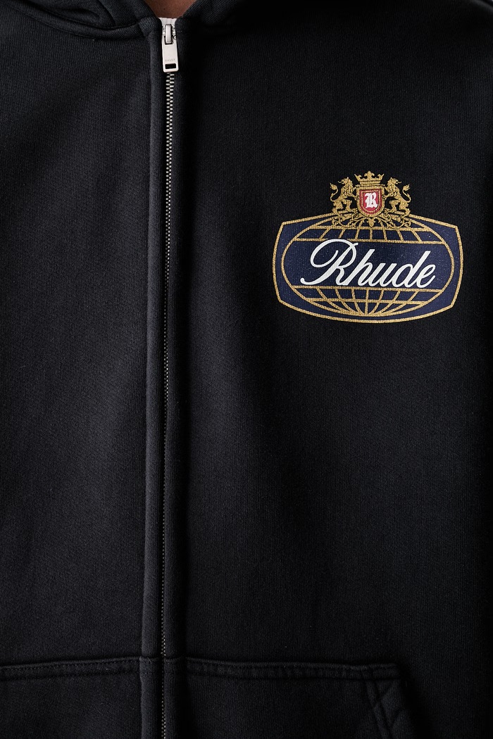 RHUDE bluza rozpinana z kapturem bawełniana męska RHPF26HO14012