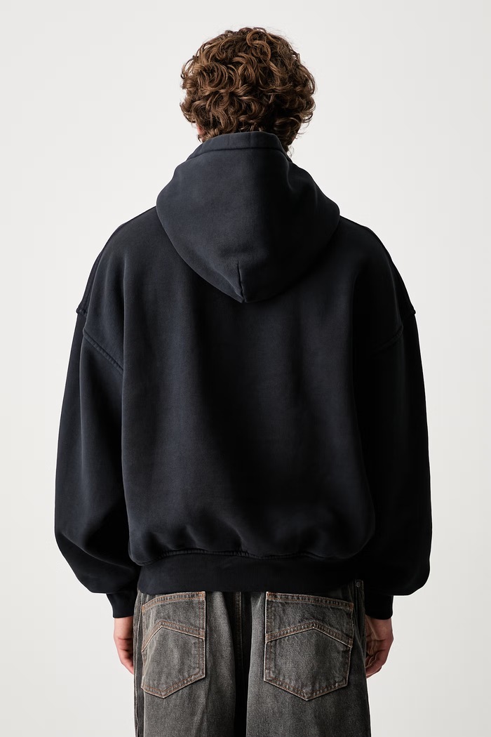 Одяг RHUDE кофта з капюшоном бавовняна чоловіча RHPF26HO08012 темно-синій