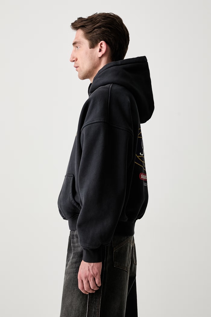 RHUDE bluza z kapturem bawełniana męska RHPF26HO02012 czarny AW26