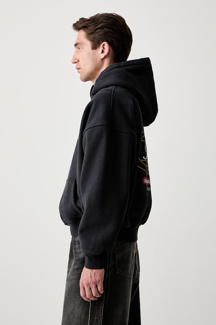 RHUDE bluza z kapturem bawełniana męska RHPF26HO02012 czarny AW26