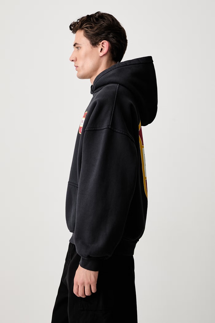 RHUDE bluza z kapturem bawełniana męska czarny RHPF26HO01012