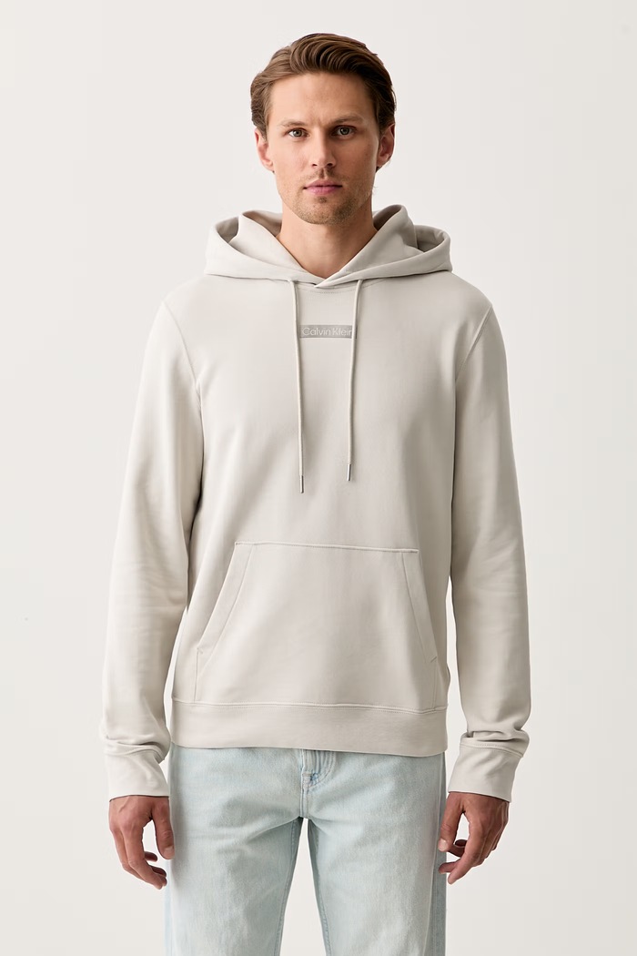 Calvin Klein μπλούζα με κουκούλα ανδρική βαμβακερή μπεζ LV04RG276G