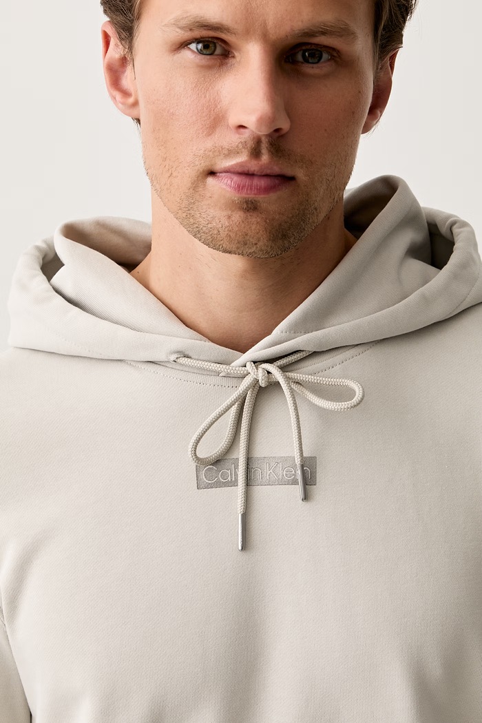 Calvin Klein μπλούζα με κουκούλα ανδρική βαμβακερή μπεζ LV04RG276G