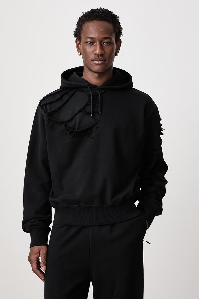 Bluza z kapturem męska bawełniana HELIOT EMIL czarny AW26.M.08.098