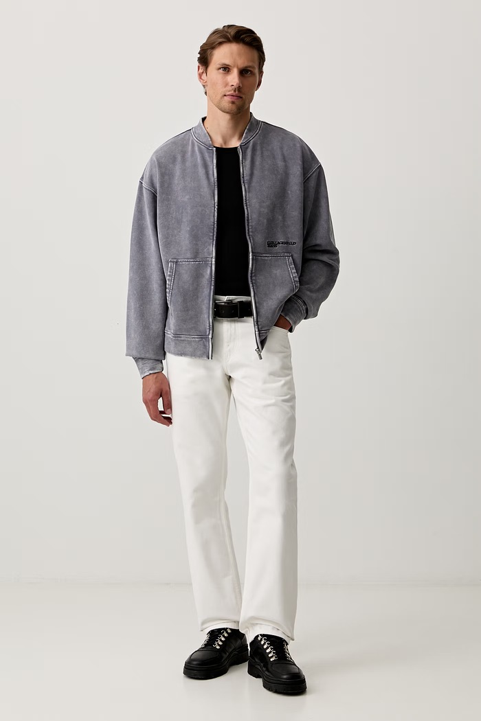 Karl Lagerfeld Jeans bluza rozpinana męska bawełniana B3M20010 niebieski AW26