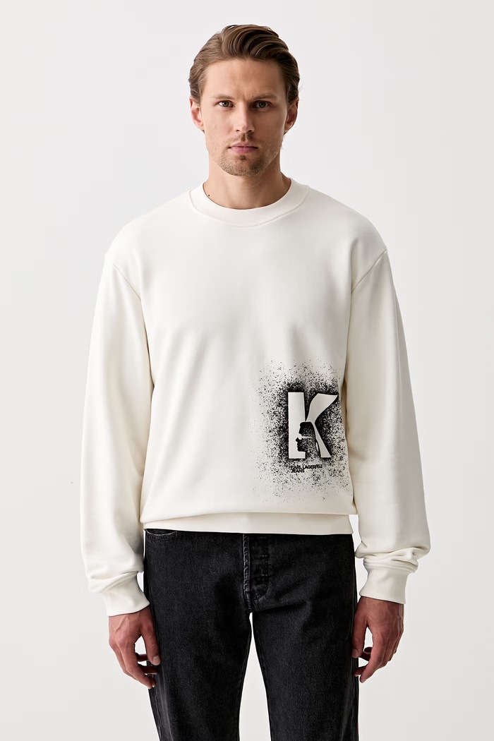 Karl Lagerfeld Jeans bluza męska z bawełną beżowy B3M20001