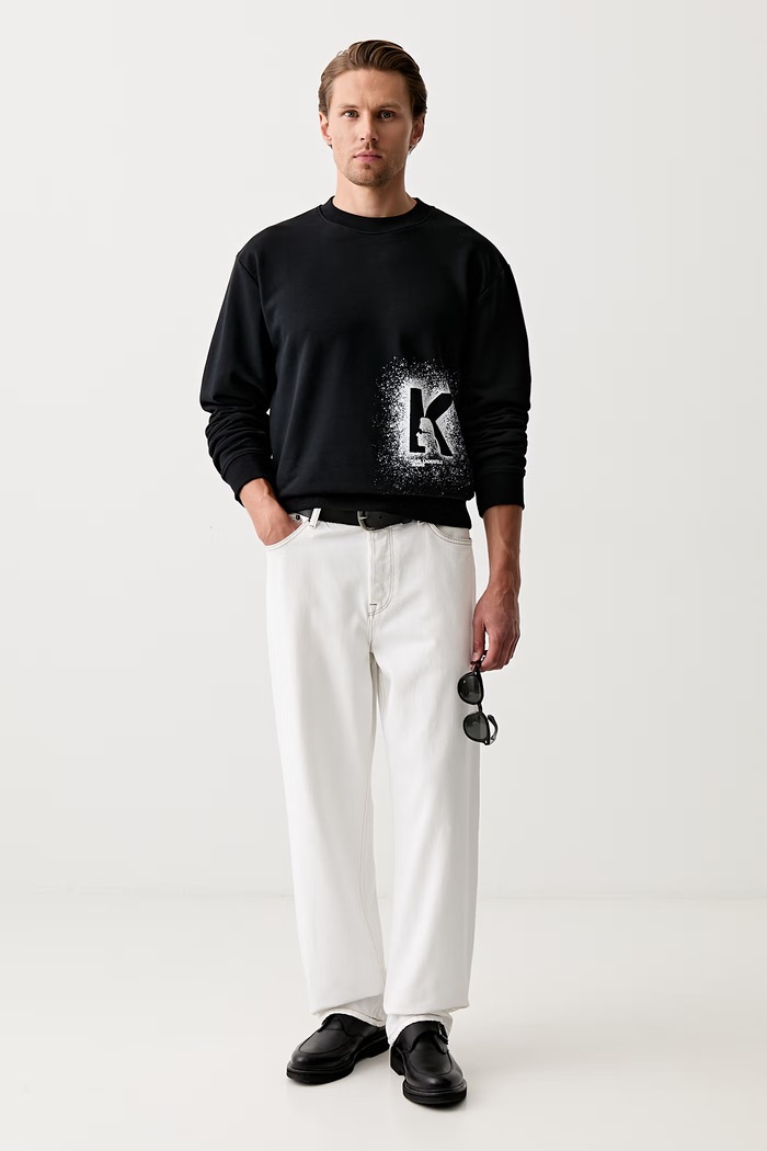 Karl Lagerfeld Jeans bluza męska z bawełną B3M20001 czarny AW26