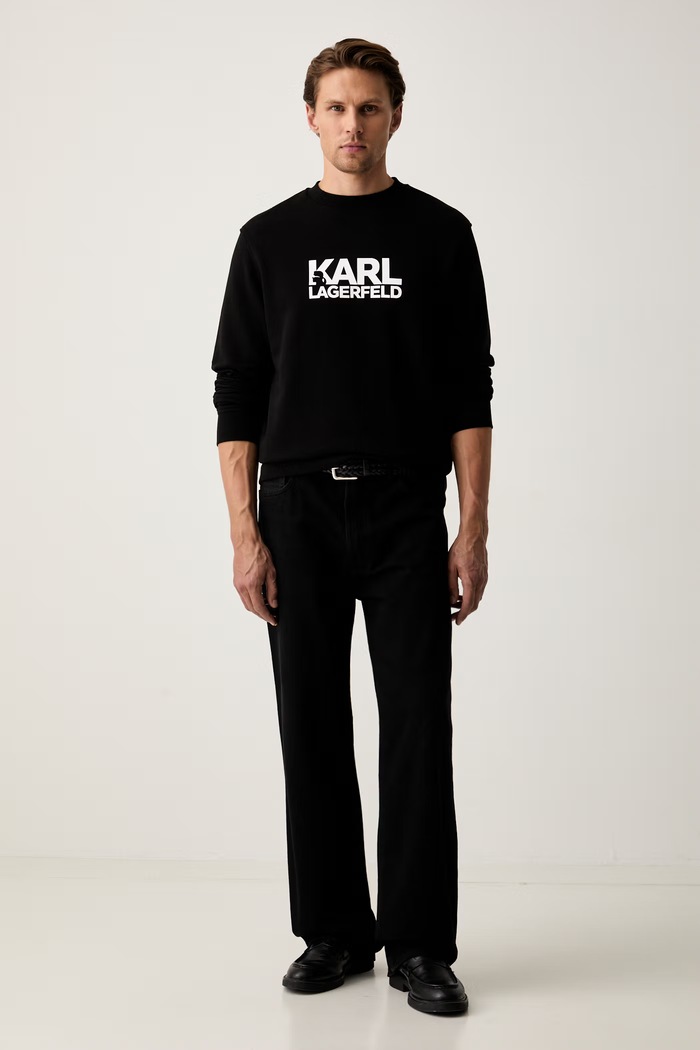 Karl Lagerfeld μπλούζα ανδρική βαμβακερή 500917.705780 μαύρο AW26