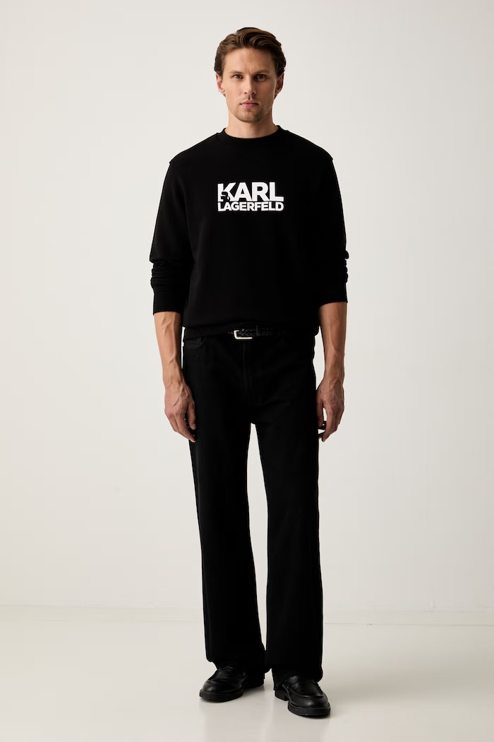 Karl Lagerfeld μπλούζα ανδρική βαμβακερή 500917.705780 μαύρο AW26