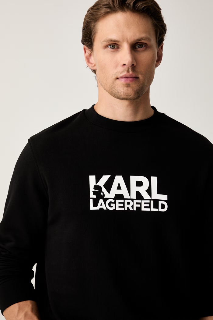 Karl Lagerfeld μπλούζα ανδρική βαμβακερή μαύρο 500917.705780