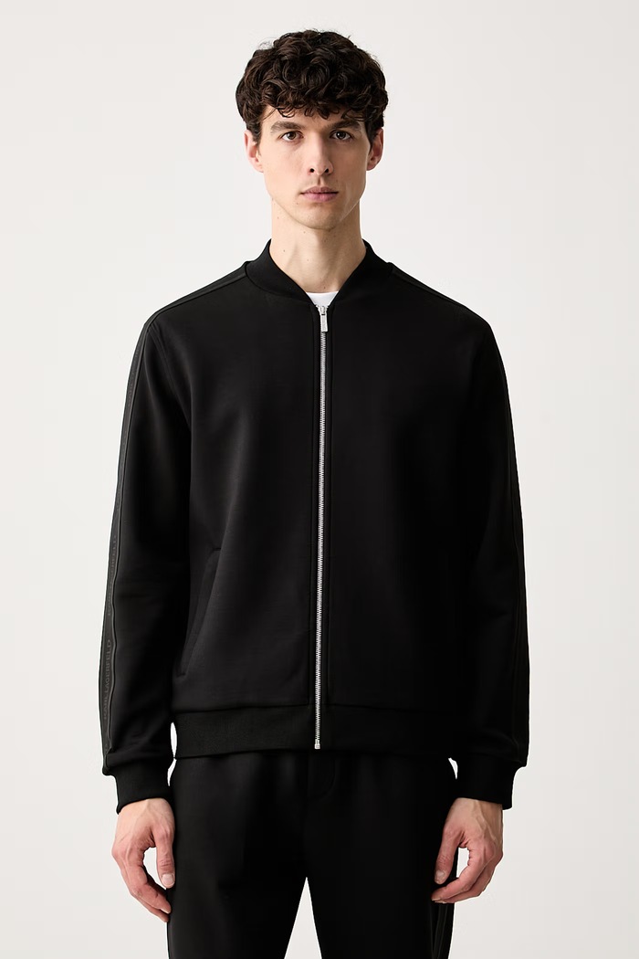 Karl Lagerfeld суичър с цип мъжки черен 563902.705023