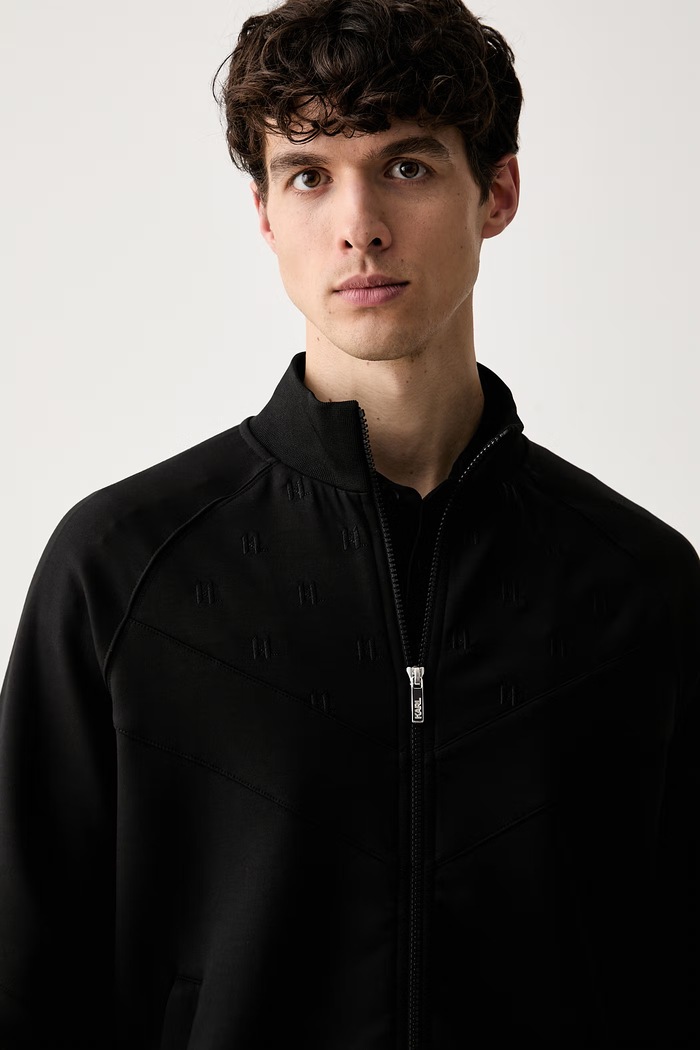 Karl Lagerfeld mikina na zips čierna 563902.705014