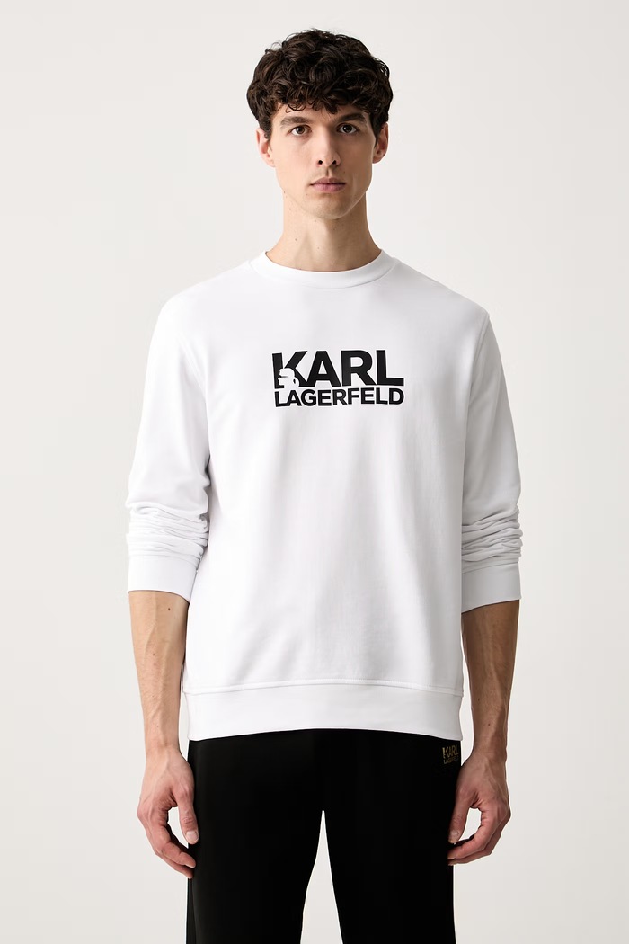 Karl Lagerfeld суичър мъжки от памук бял 563917.705780