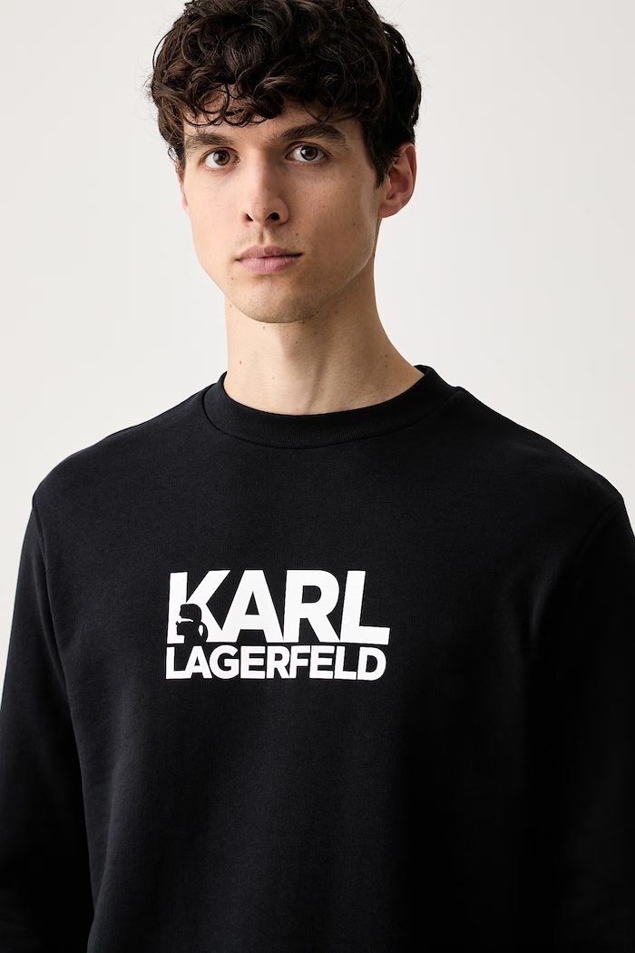 Karl Lagerfeld суичър мъжки от памук тъмносин 563917.705780