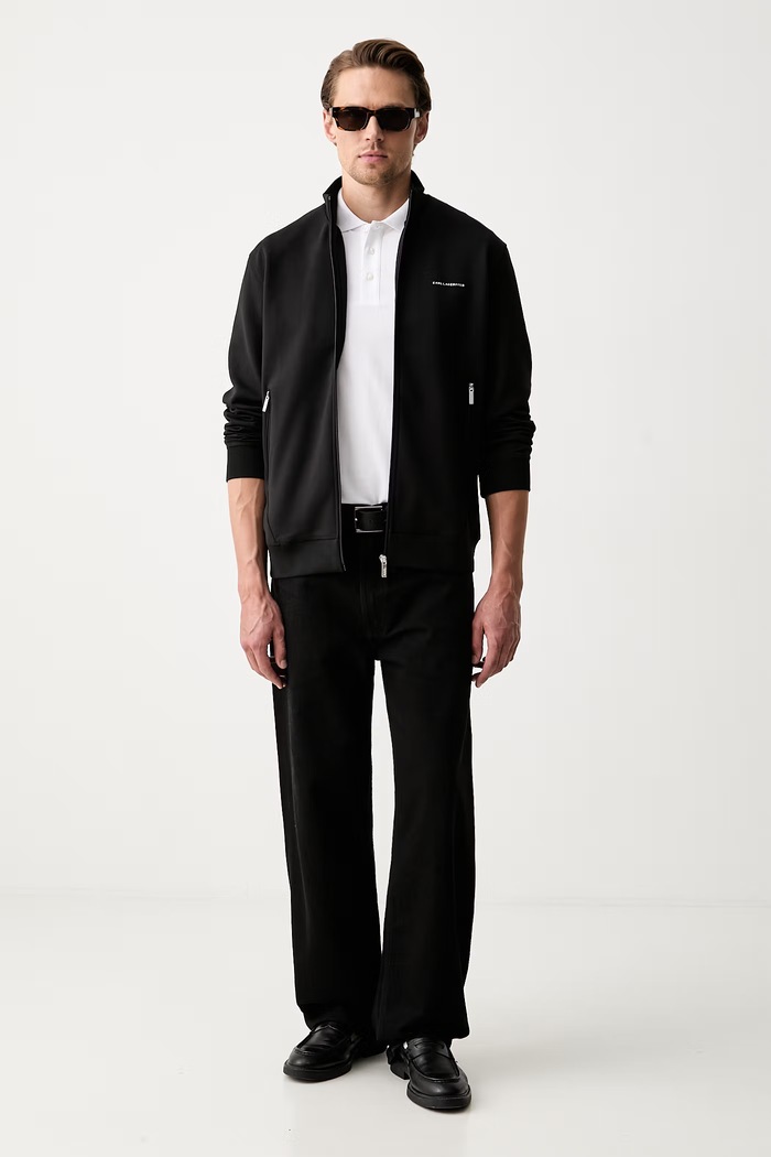 Karl Lagerfeld felpa con cerniera da uomo 563902.705006 nero AW26