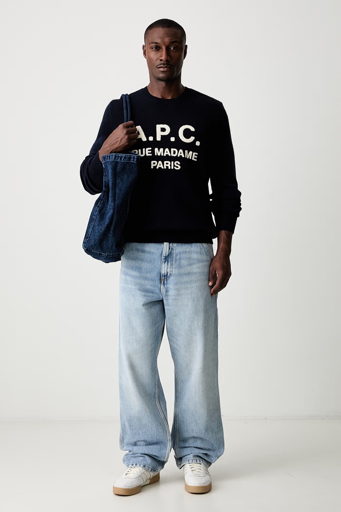 A.P.C. Maurice sweter wełniany męski WVAXU.H23493 granatowy AW26