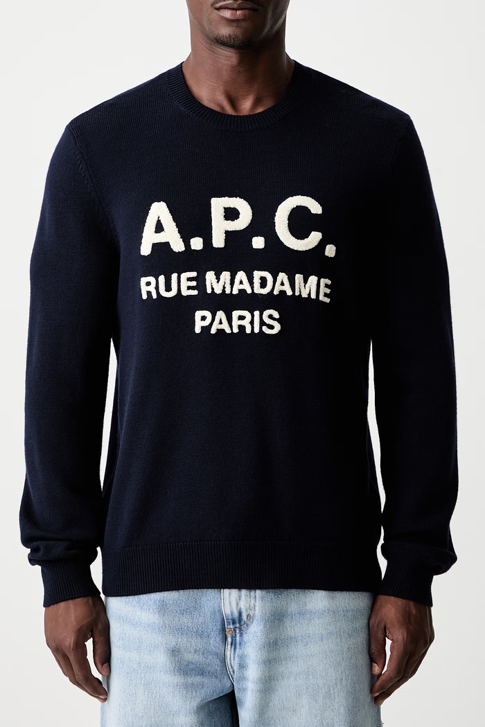 A.P.C. Maurice sweter wełniany męski WVAXU.H23493 granatowy