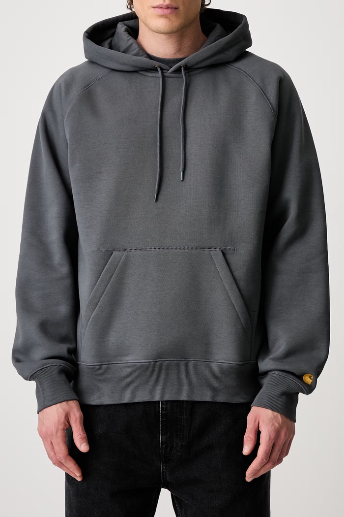 Carhartt WIP Hooded Chase bluza z kapturem męska z bawełną I033661 turkusowy