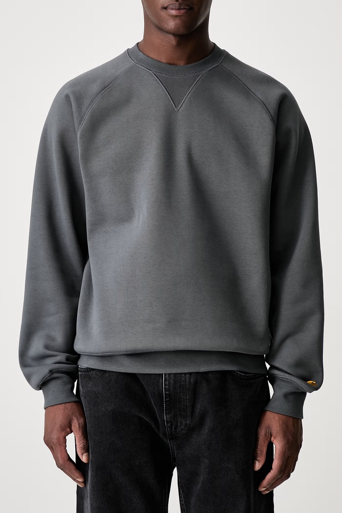 Carhartt WIP Chase Sweat кофта з бавовною чоловіча бірюзовий I033660