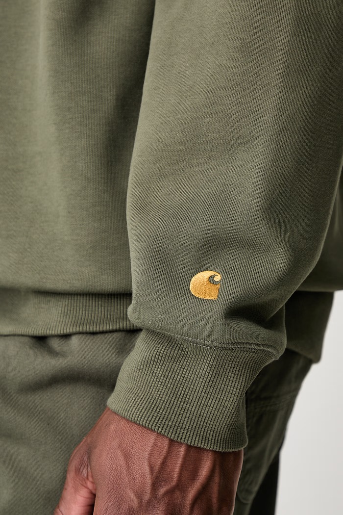 Carhartt WIP Chase Sweat кофта з бавовною чоловіча зелений I033660