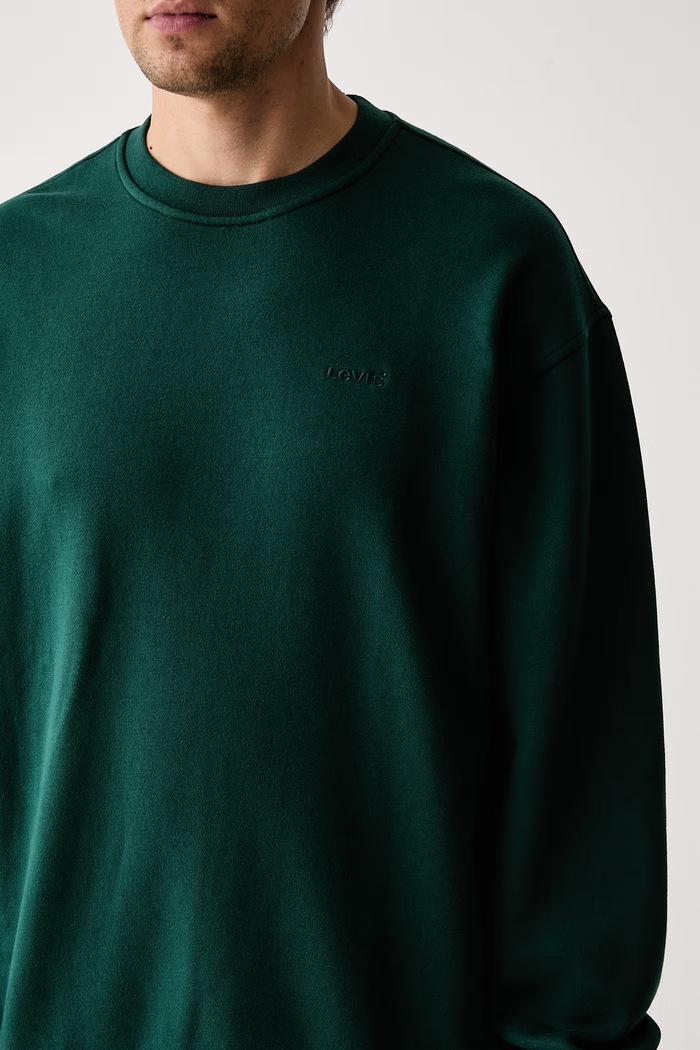 Mikina pánska s bavlnou SWEATS CREW Levi's A1572 zelená