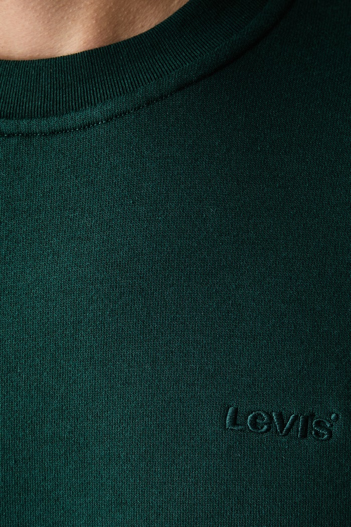 Mikina pánska s bavlnou SWEATS CREW Levi's zelená A1572
