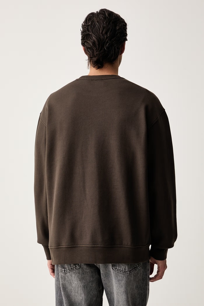 Odzież Levi's bluza męska z bawełną SWEATS CREW A1572 brązowy