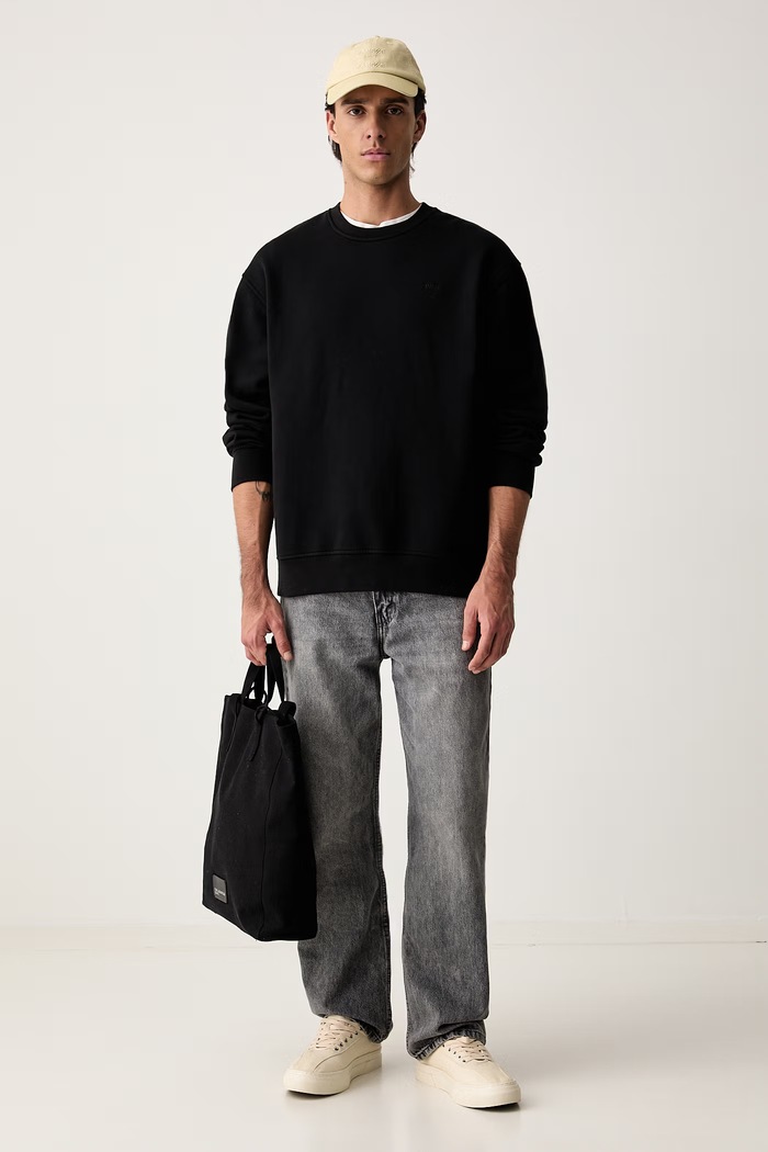 Levi's dukserica za muškarce s pamukom SWEATS CREW A1572 crna AW26