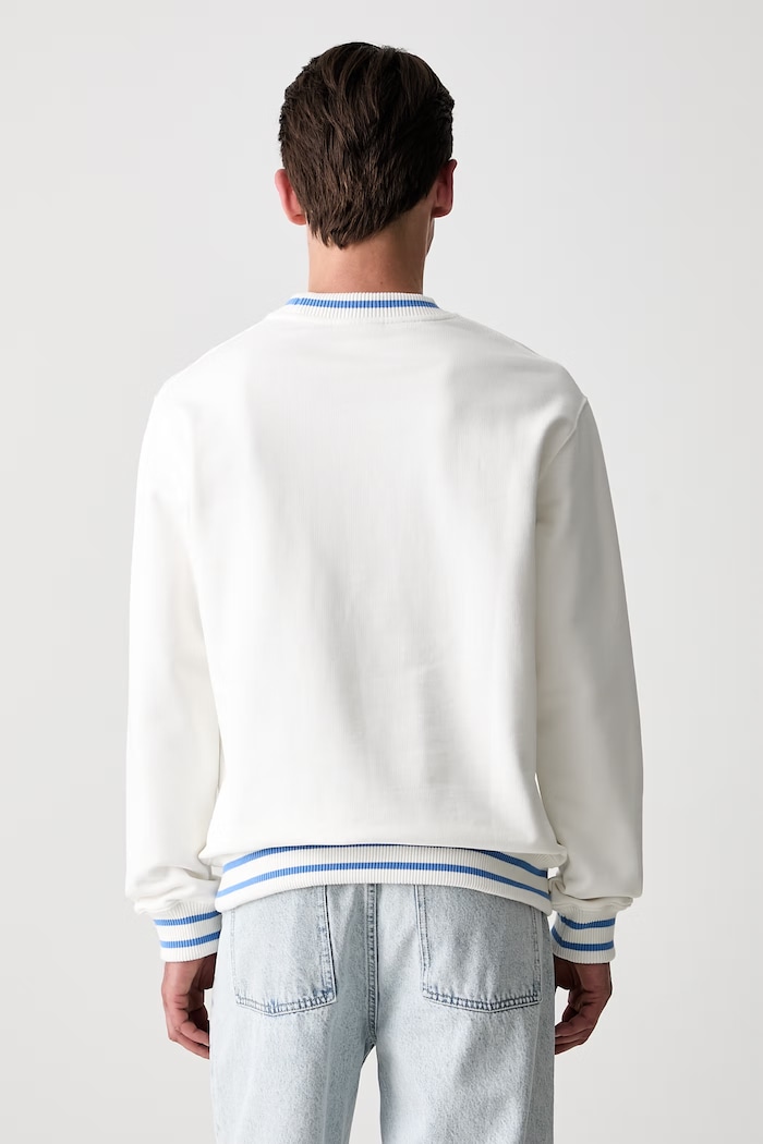 Oblečení Drôle de Monsieur mikina pánská bavlněná Sport Slogan L.SW140.CO127 bílá