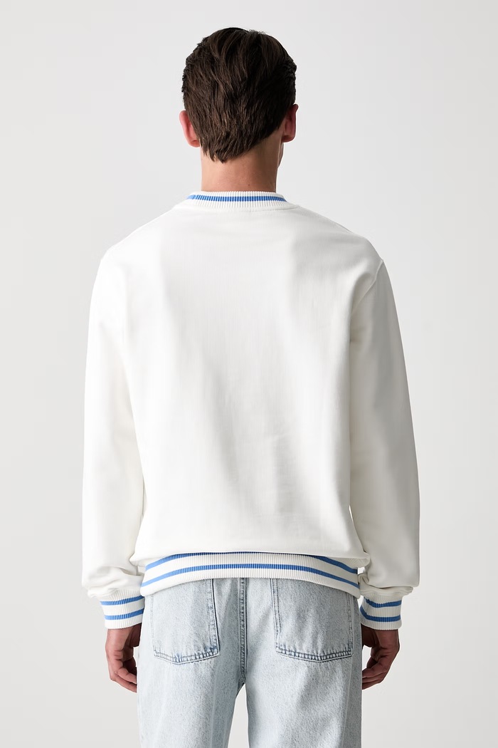 Odzież Drôle de Monsieur Sport Slogan bluza bawełniana męska L.SW140.CO127 biały