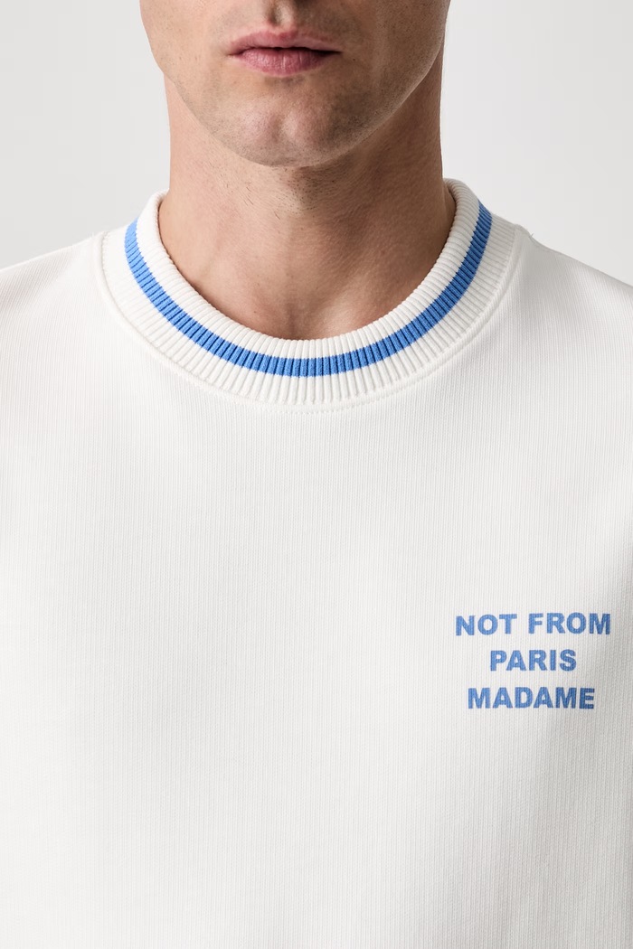 Drôle de Monsieur Sport Slogan bluza bawełniana męska biały L.SW140.CO127