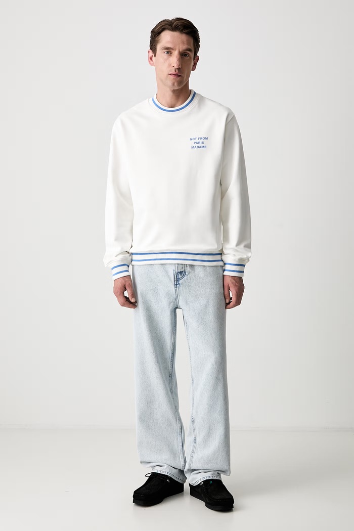 Drôle de Monsieur Sport Slogan bluza bawełniana męska L.SW140.CO127 biały