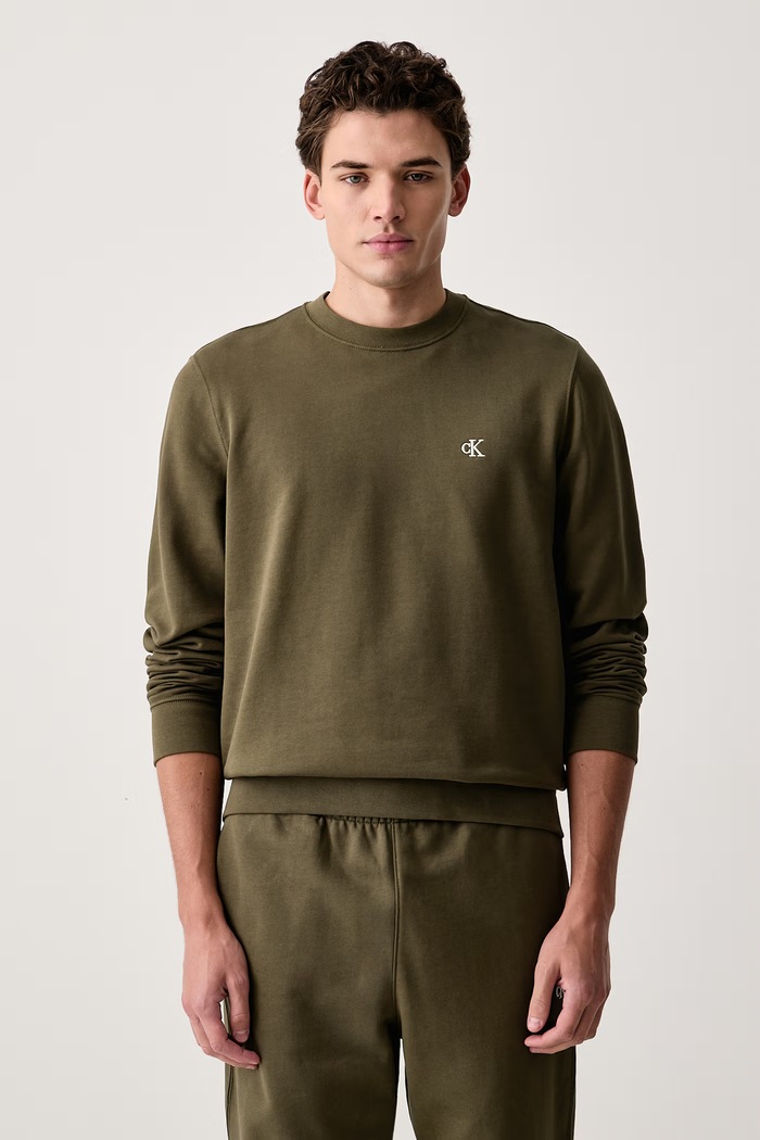 Calvin Klein Jeans Bluza męska bawełniana zielony LV04RG275G