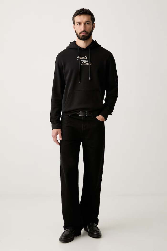 Calvin Klein Jeans μπλούζα με κουκούλα ανδρική βαμβακερή LV04RG271G μαύρο AW26