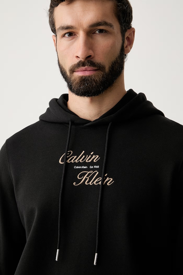 Calvin Klein Jeans μπλούζα με κουκούλα ανδρική βαμβακερή μαύρο LV04RG271G