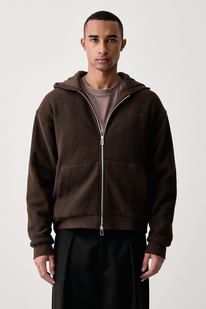 PS Paul Smith Bluza rozpinana z kapturem męska bawełniana brązowy M2R.A229.W22823