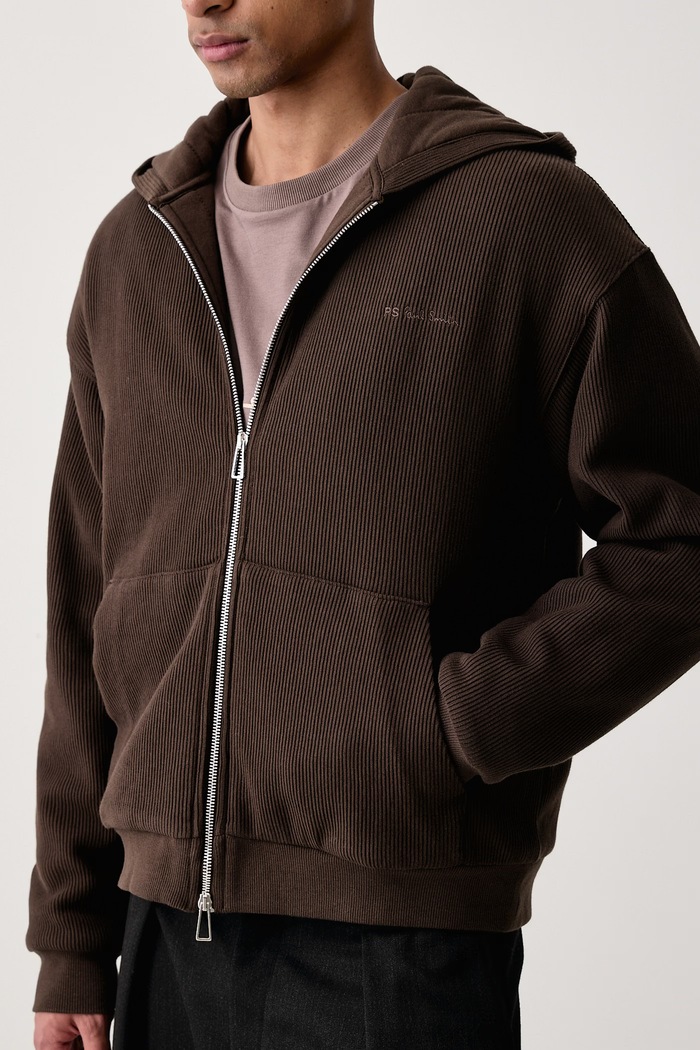 Bluza rozpinana z kapturem męska bawełniana PS Paul Smith M2R.A229.W22823 brązowy