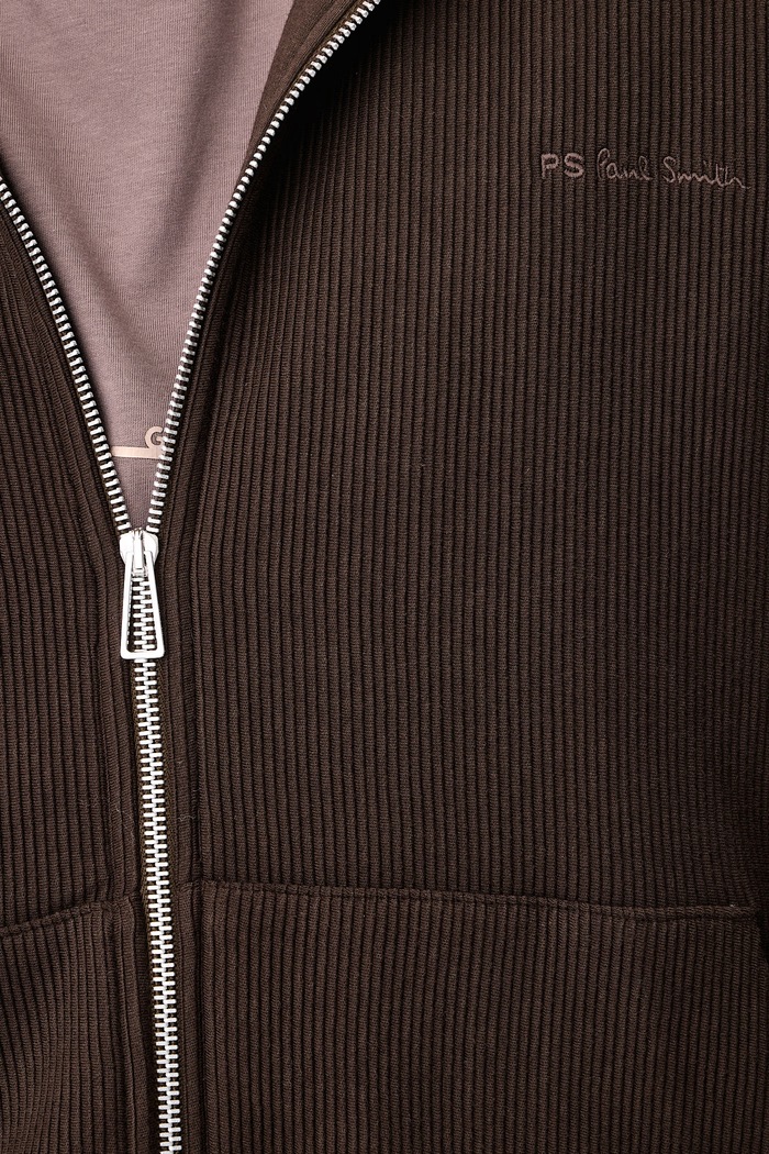 Bluza rozpinana z kapturem męska bawełniana PS Paul Smith brązowy M2R.A229.W22823