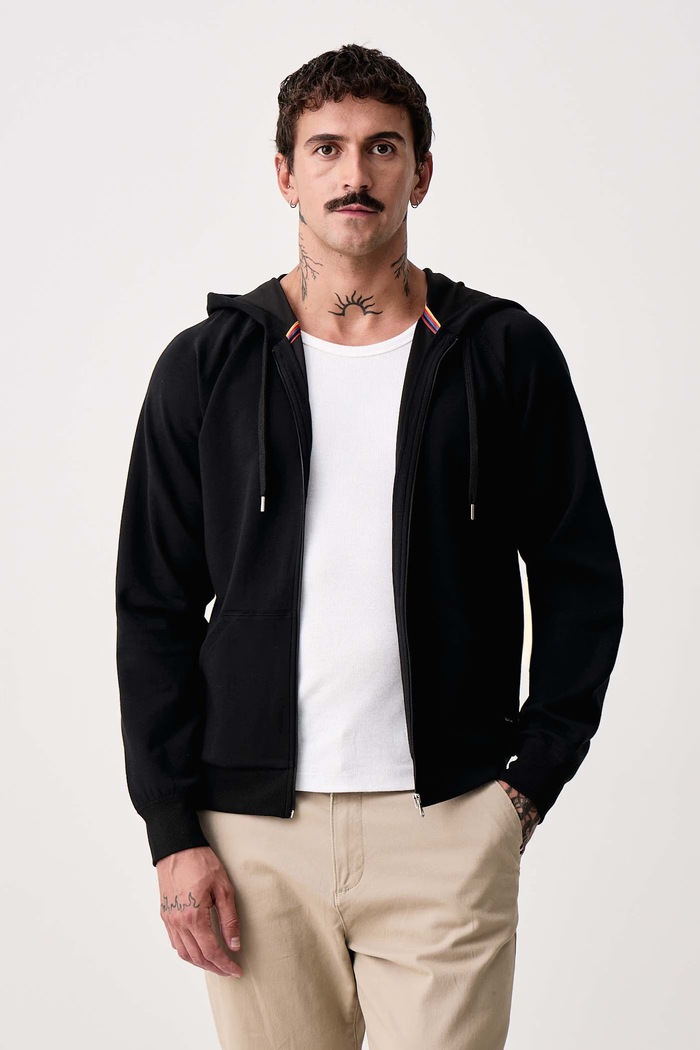 Paul Smith Bluza z kapturem męska z bawełną czarny M1A.500.TU804