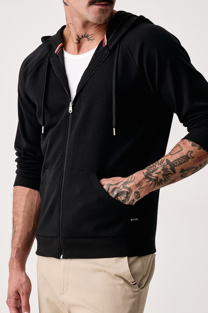 Bluza z kapturem męska z bawełną Paul Smith M1A.500.TU804 czarny