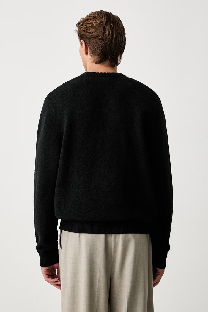 Oblečenie adidas Originals Sveter pánsky s prímesou vlny Trefoil Essentials KS4891. čierna