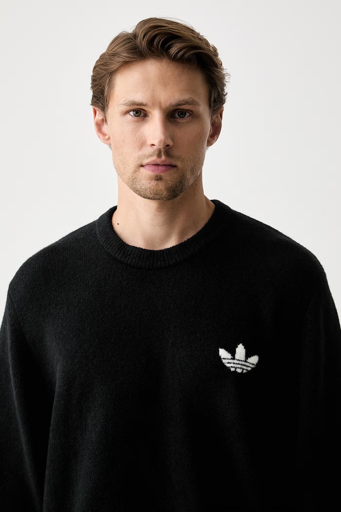 Sveter pánsky s prímesou vlny Trefoil Essentials adidas Originals KS4891. čierna