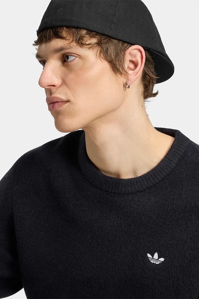Sweter męski z dodatkiem wełny Trefoil Essentials adidas Originals KS4891. czarny
