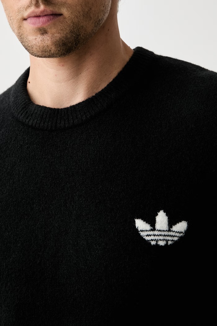 Sveter pánsky s prímesou vlny Trefoil Essentials adidas Originals čierna KS4891.