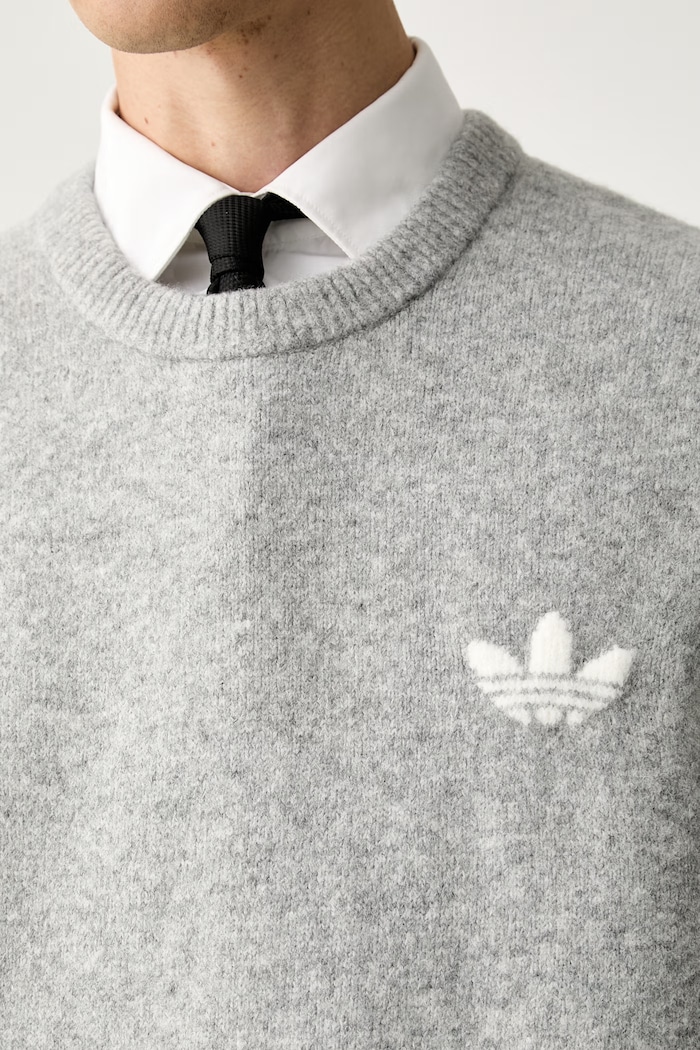 adidas Originals πουλόβερ ανδρικό με μαλλί Trefoil Essentials KS4889. γκρί