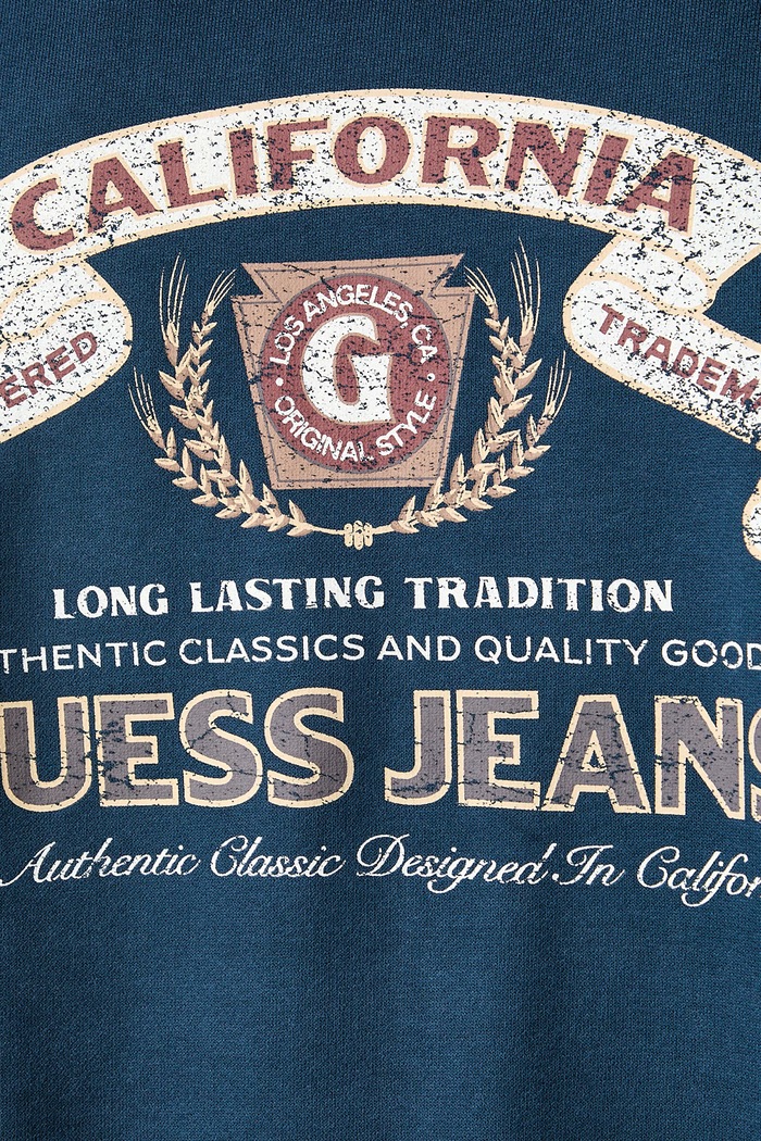Guess Jeans rozepínací mikina s kapucí pánská bavlněná M6YQ23.K4213 modrá