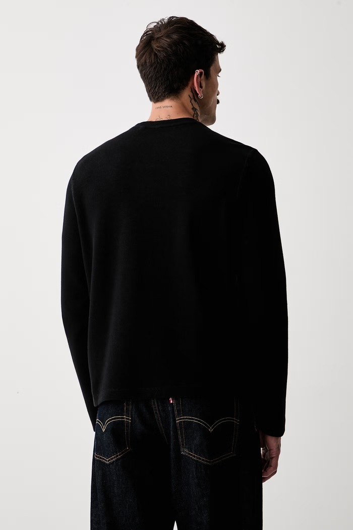 Abbigliamento Guess Jeans a maniche lunghe da uomo con cotone M6YP08.K4176 nero