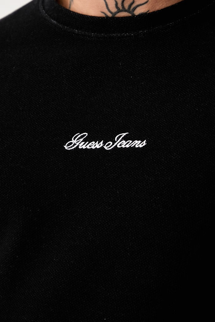 Guess Jeans a maniche lunghe da uomo con cotone M6YP08.K4176 nero