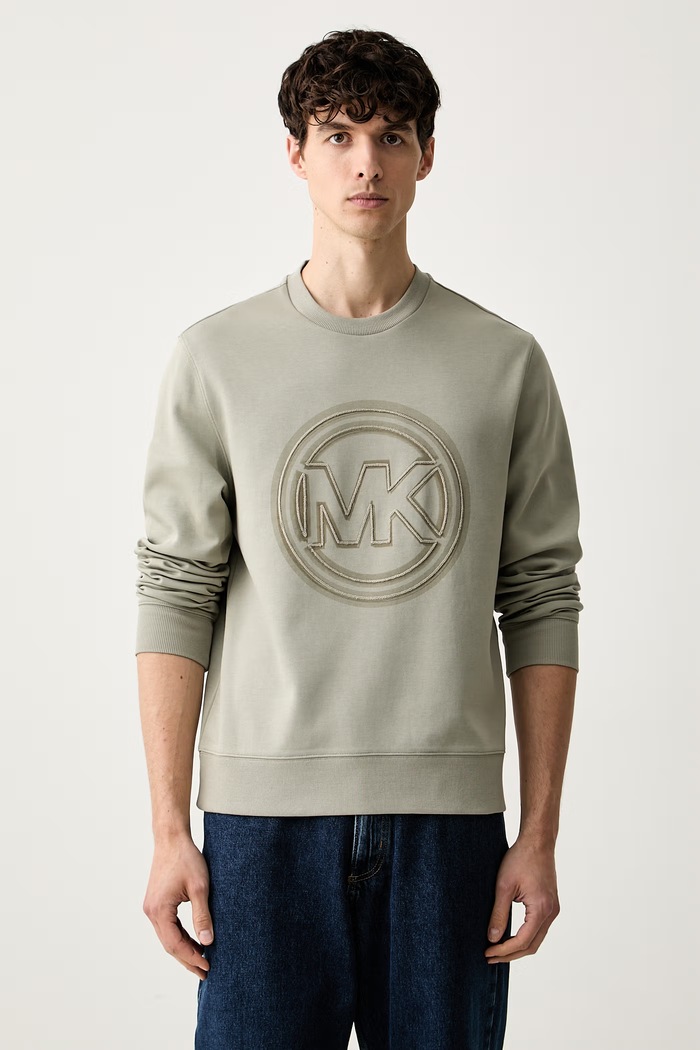 Michael Kors bluza męska z bawełną zielony CT653715MF