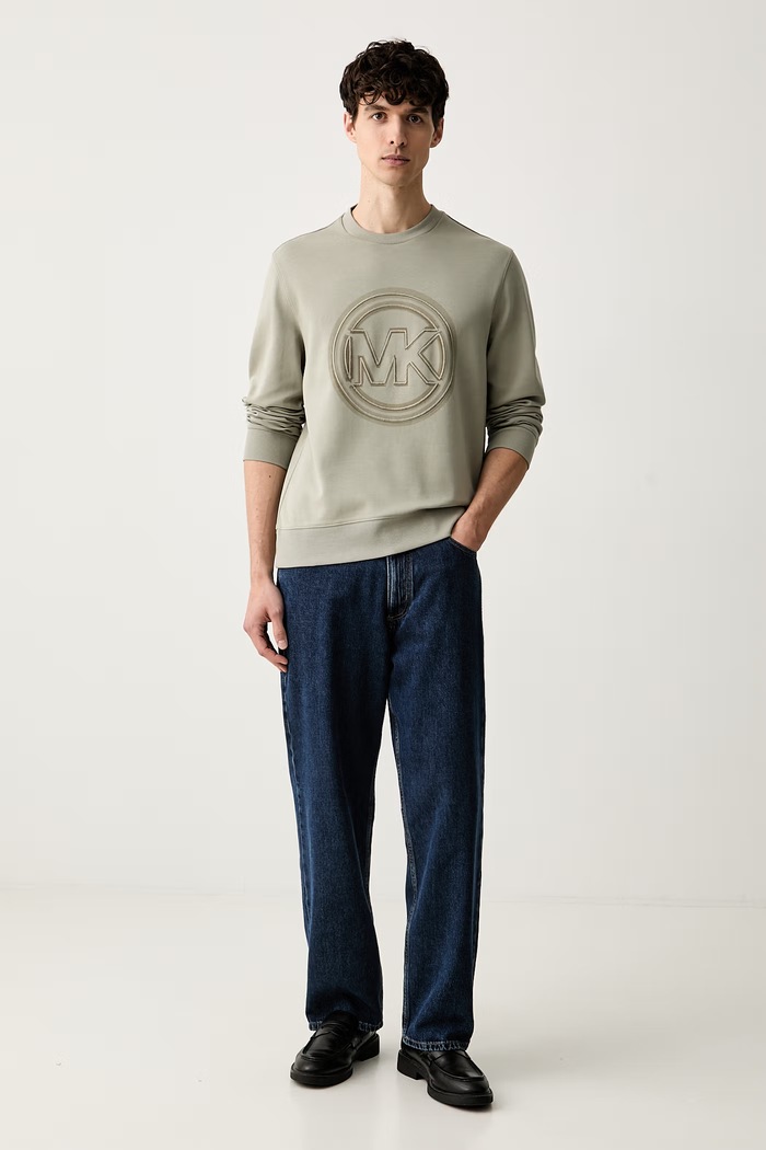 Michael Kors bluza męska z bawełną CT653715MF zielony AW26
